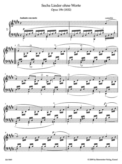 F. Mendelssohn : Songs without Words2