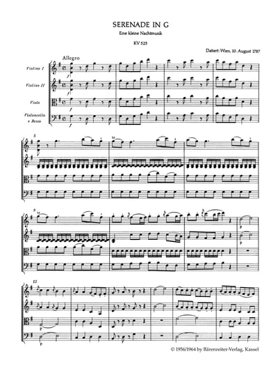 W. A. Mozart : Eine kleine Nachtmusik K. 525  莫札特：G大調 弦樂小夜曲 作品K. 5252
