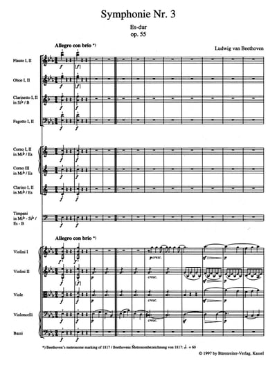 L. v. Beethoven : Symphony No. 3 in E-flat maj op. 55  貝多芬：降E大調 第3號交響曲 作品. 55 英雄2