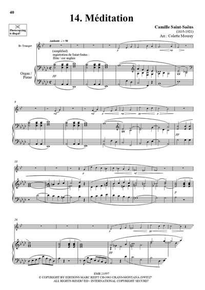 20 Greatest Meditations Trumpet or Cornet & Piano16