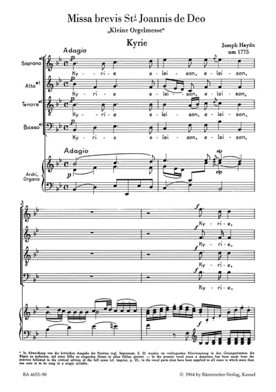 J . Haydn :  Missa brevis St. Joannis de Deo - Little Organ Mass Hob. XXII:72