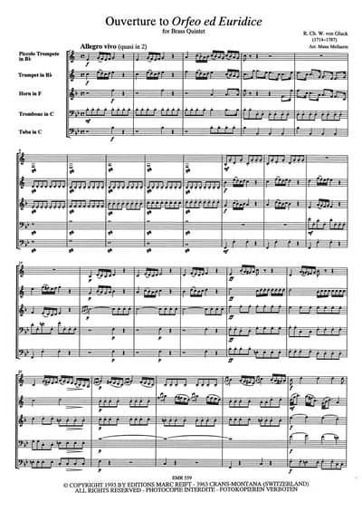 Overture To Orfeo ed Euridice Brass Quintet4