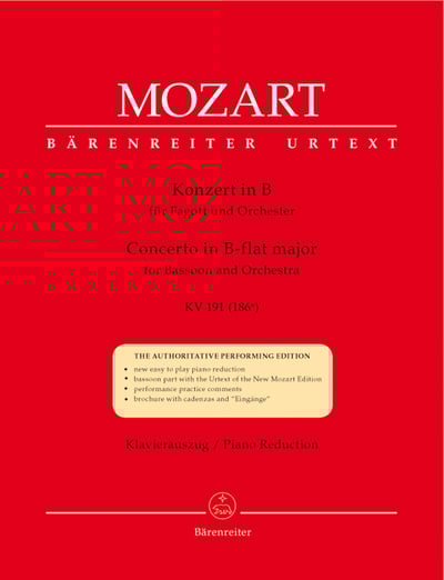 W. A. Mozart : Concerto for Bassoon and Orchestra in B-flat major K. 191(186e)1