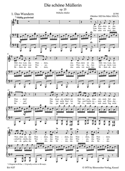 F. Schubert : "Die schoene Muellerin op. 25  for medium voice"  舒伯特：美麗的磨坊少女 作品. 25 for medium voice2