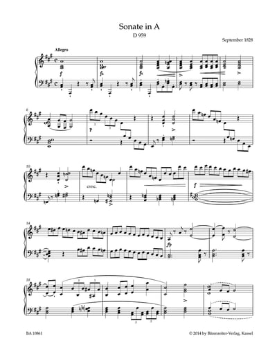 F. Schubert : Sonata for Piano in A major D 9592