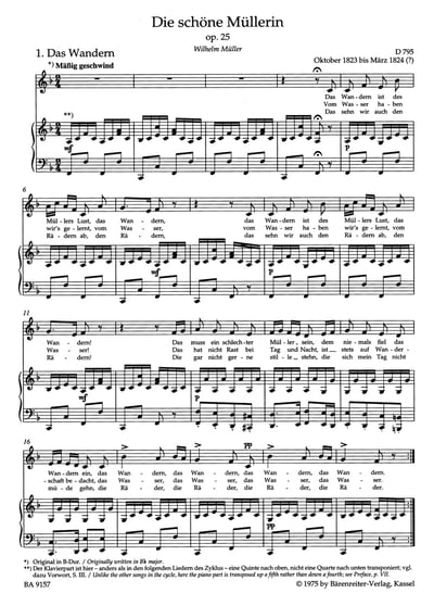 F. Schubert : "Die schoene Muellerin op. 25  for low voice"  舒伯特：美麗的磨坊少女 作品. 25 for low voice2