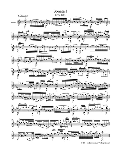 J. S. Bach : 3 Sonatas and 3 Partitas for Solo Violin BWV 1001-10062