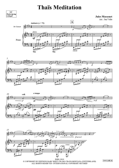 Thaïs Meditation Clarinet & Piano3
