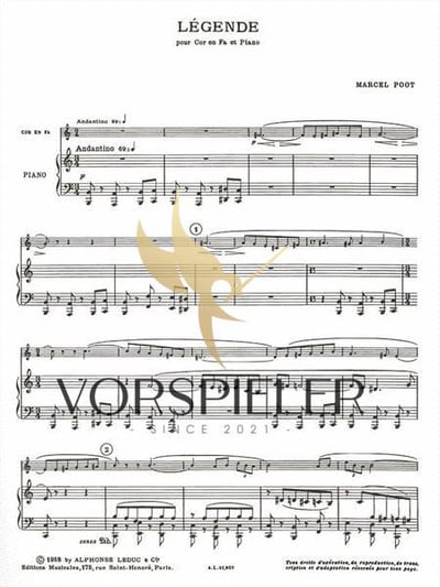 M. Poot : Legend, For Horn In F And Piano   普特：傳奇，給法國號與鋼琴2