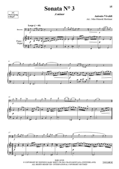 6 Sonatas Bassoon & Piano (Organ)7