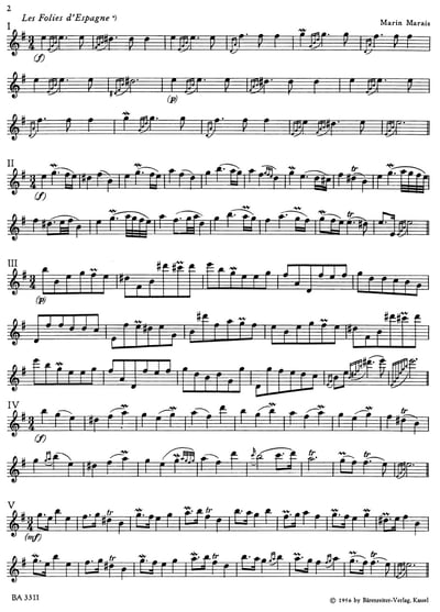 M. Marais : Les Folies d'Espagne for solo flute2