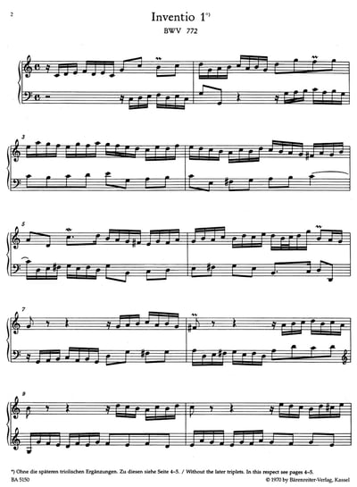 J. S. Bach : Inventions and Sinfonias  BWV 772-8012