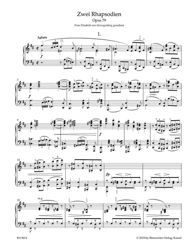 J. Brahms : Two Rhapsodies op. 792