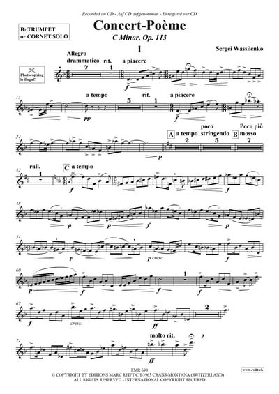 Concert-Poème C Minor Op. 113 Trumpet or Cornet & Piano4