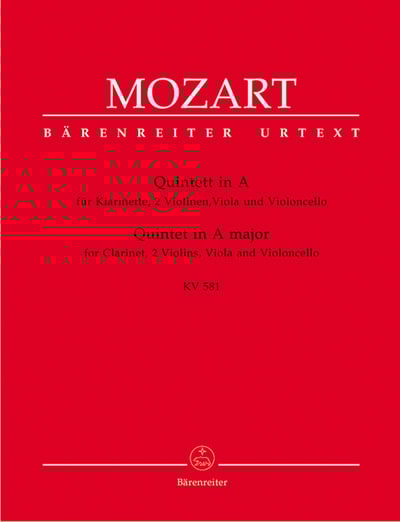 W. A. Mozart : Clarinet Quintet K. 581 for Clarinet, 2 Violins, Viola & Violoncello1