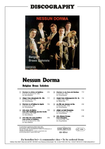 Overture To Orfeo ed Euridice Brass Quintet3