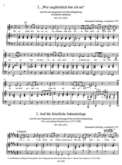 W. A. Mozart : Complete Songs for Medium Voice and Piano2