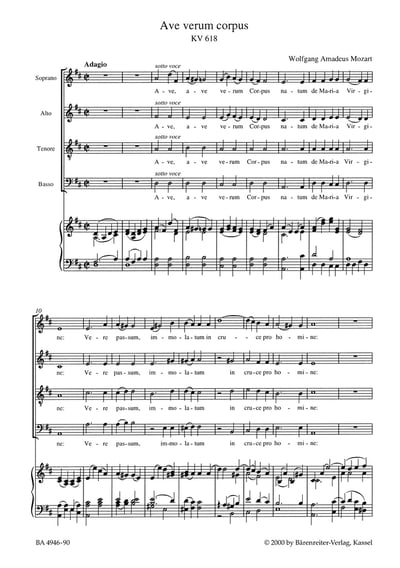 W. A. Mozart : Ave verum corpus K. 6182