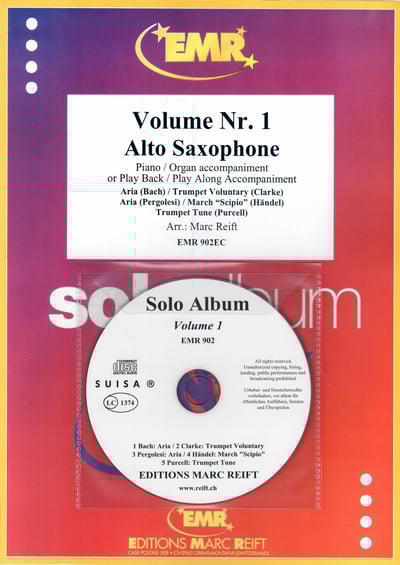 Solo Album Volume 01 Alto Saxophone & Piano (Organ) + Play Back / Play Along CD or MP3 (Download)1