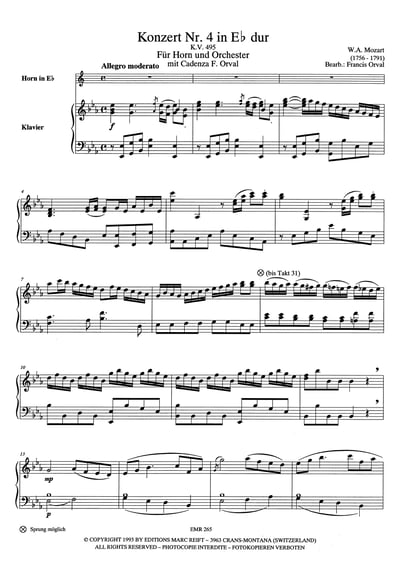 Konzert No. 4 Es-Dur / KV 495 Horn & Piano4