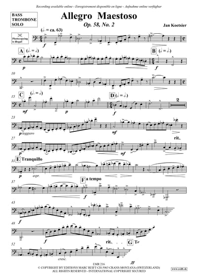 Allegro Maestoso Op. 58, No. 2 Bass Trombone & Piano5