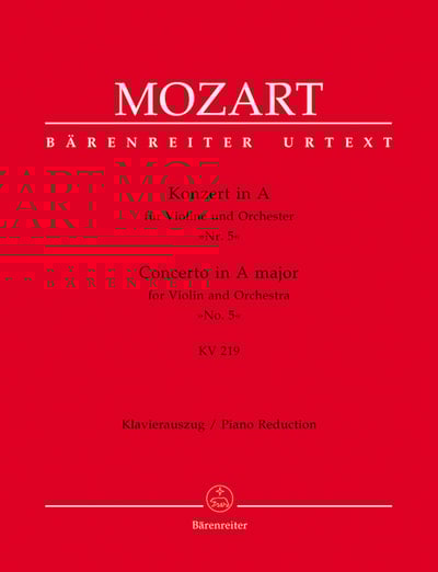 W. A. Mozart : Concerto for Violin and Orchestra no. 5 in A major K. 2191