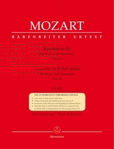 W. A. Mozart : Concerto for Horn and Orchestra no. 4 in E-flat major K. 4951