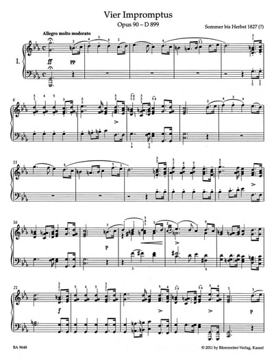 F. Schubert : Impromptus D 899 op. 90 & D 935 op. post. 1422