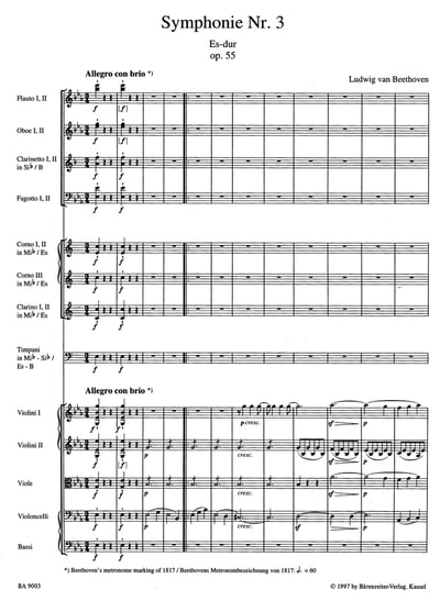 L. v. Beethoven : Symphony No. 3 in E-flat maj op. 55  貝多芬：降E大調 第3號交響曲 作品. 55 英雄2