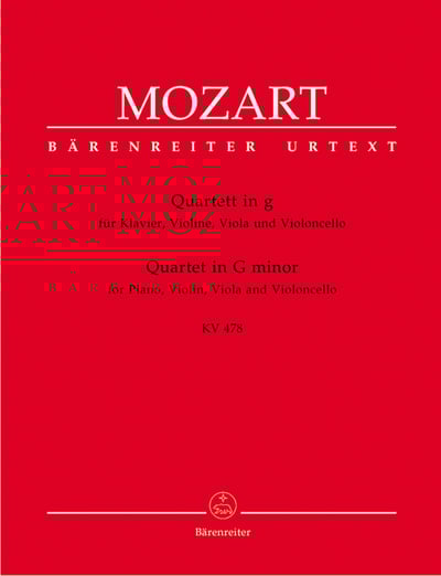 W. A. Mozart : Quartet for Piano, Violin, Viola and Violoncello in G minor K. 4781