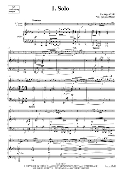 1. Solo Trumpet or Cornet & Piano (B flat  + C) & Piano4