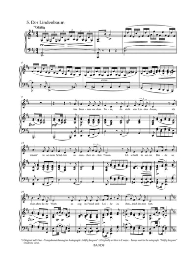 F. Schubert : Winterreise op. 89  for middle voice  舒伯特：冬之旅 作品. 89 for middle voice3