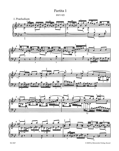 J. S. Bach: Six Partitas First Part of the Clavier Uebung  BWV 825-8302