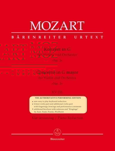 W. A. Mozart : Concerto for Violin and Orchestra no. 3 in G major K. 2161