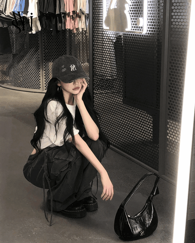 Urban Fade Wide Jeans 束帶工裝褲 (2 color)1