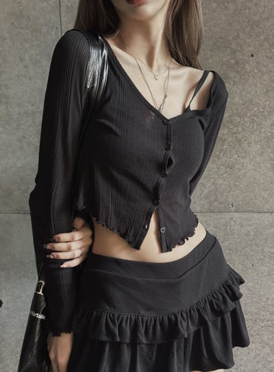 Ruffle Layered V-belted Mini skirt4