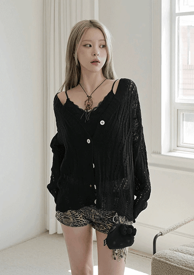 Enia Punching Labnasi 鏤空 針織開衫1