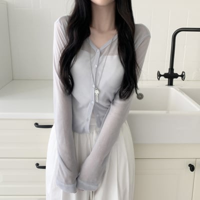 [WHOOD WHOOD~/SANTA TEM❤️] HIME V領 透裏 長袖 開襟毛衫4