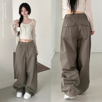 [BACKPOINT/氣球版型] POLCA 大口袋 寬腿 氣球 棉 高腰 ABANG 夏季褲子2