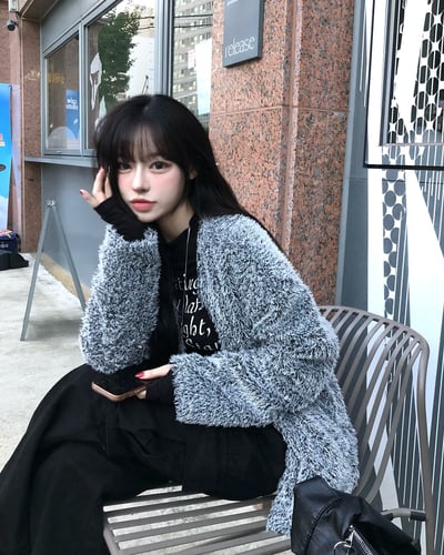 [UNISEX] Fluffy Mood Cardigan (2 color)1