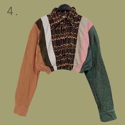 ✿眨眼有電✿ {K0051}  多款-拼布鬆緊短版衣5