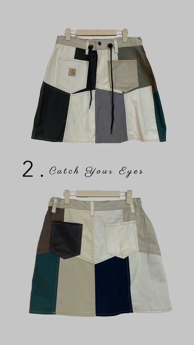 ✿眨眼有電✿ {M0012} 多款-remake carhartt拼色抽繩短裙4