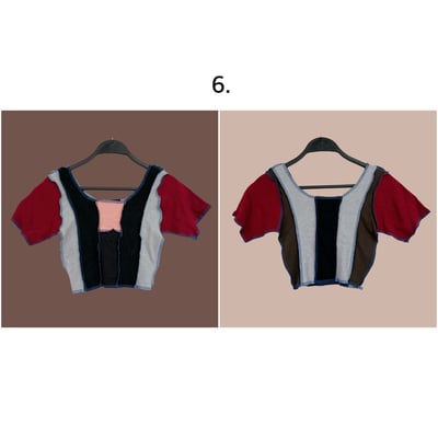 ✿眨眼有電✿ {M0152} 多款_4面穿拷克車邊拼色短版上衣9