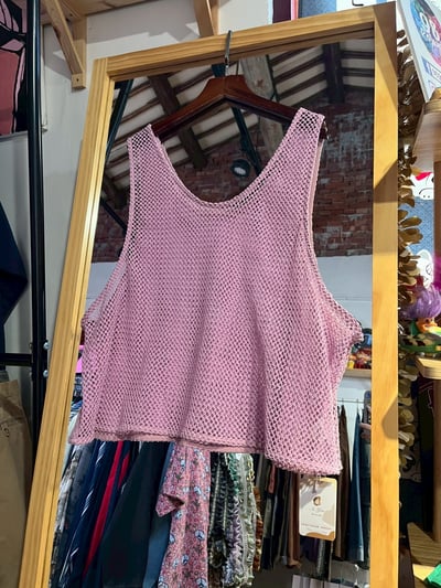 ✿全新選物✿ {A062} 粉色鉤織背心1