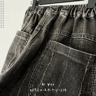 ✿全新選物✿ {A027} 銅黑色水洗軟牛仔7分褲（現貨）4