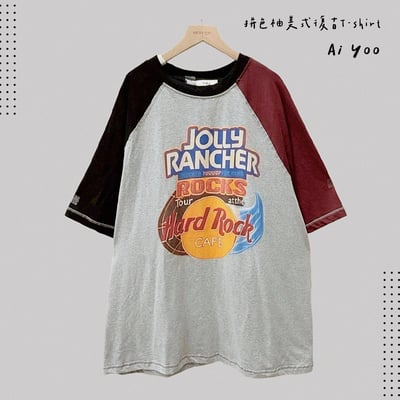 ✿全新選物✿ {A024} 4色拼色袖美式復古T-shirt(現貨)4