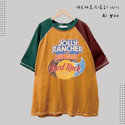 ✿全新選物✿ {A024} 4色拼色袖美式復古T-shirt(現貨)7