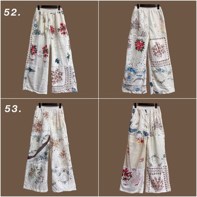 ✿眨眼有電✿ {M0201} 歐式花布改製褲(拼花&褲口蕾絲抽繩)2