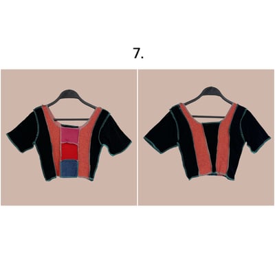 ✿眨眼有電✿ {M0152} 多款_4面穿拷克車邊拼色短版上衣10