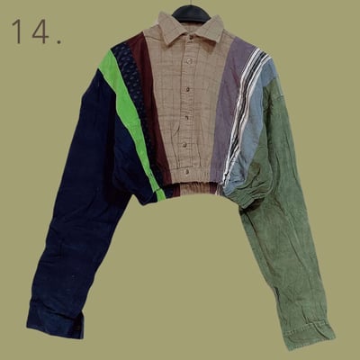 ✿眨眼有電✿ {K0051}  多款-拼布鬆緊短版衣15